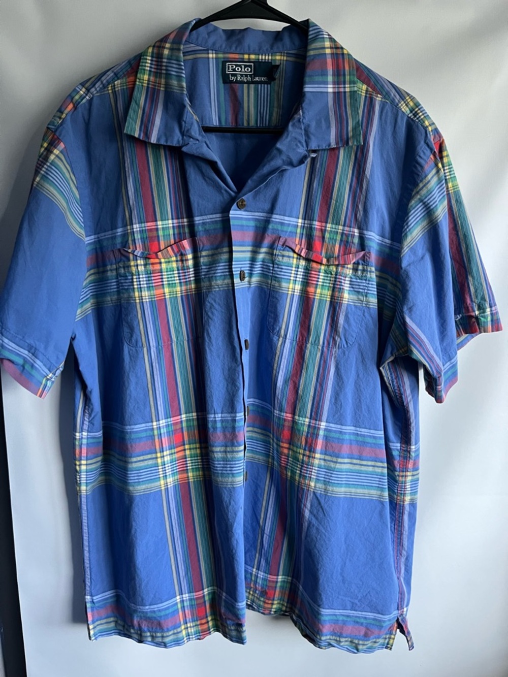 Polo by Ralph Lauren Blue Multicolor Plaid Short Sleeve Button-Down Shirt